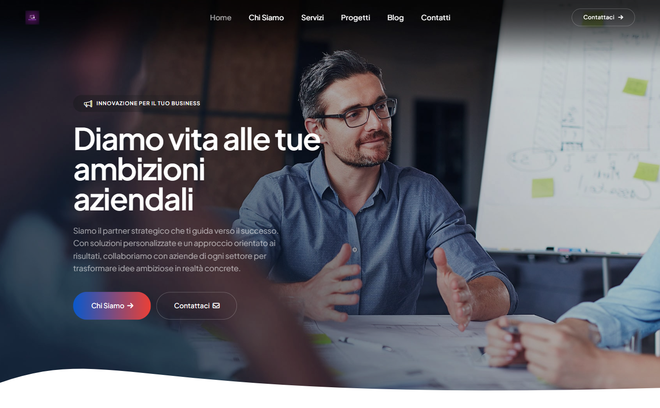 Landing page per startup tech